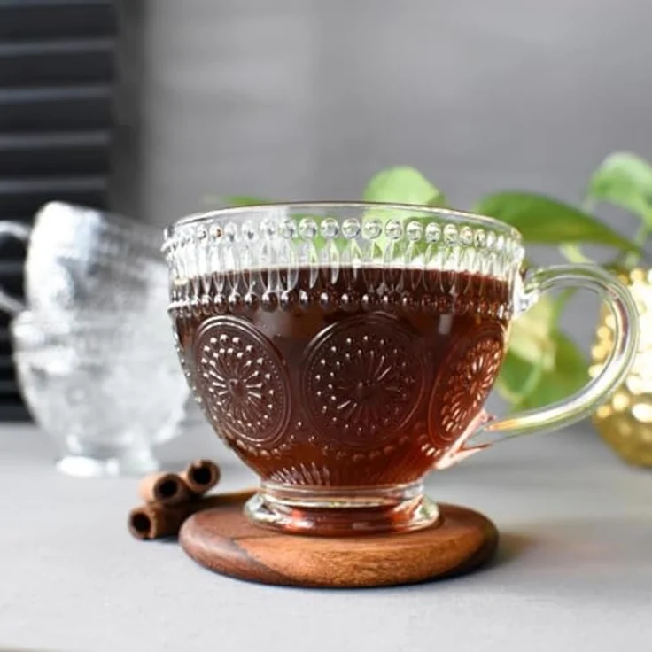 6 Cappuccino Gläser mit Relief Kaffeegläser Teegläser Trinkgläser 430ml – Bild 3