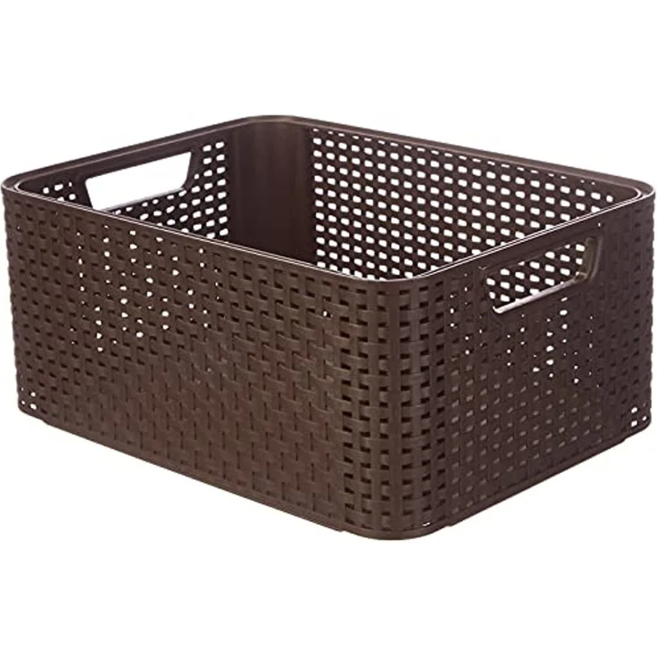 Curver Aufbewahrungskorb, Rattan Style Mehrzweckbehälter Korb 18L – Bild 3