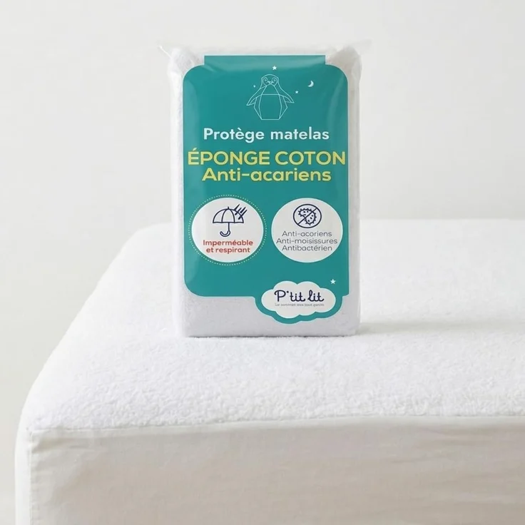 P'tit Lit - Matratzenschoner für Babykörbchen – Babywanne – Babywanne | wasserdichte und milbenabweisende Matratzenauflage – Frottee 100% Baumwolle – saugfähig und leise – Oeko Tex® – Bild 1