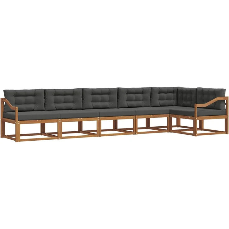 vidaXL Outdoor-Sofagarnitur 6 stk. 6-Sitzer Natur und Anthrazit 3367665 – Bild 2