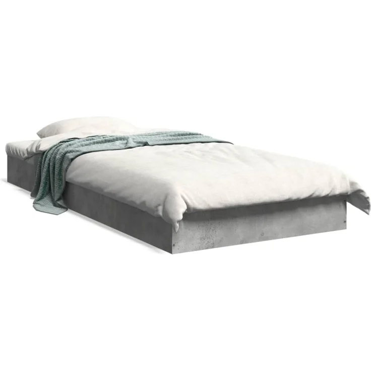 vidaXL Bettgestell Betongrau 90x200 cm Holzwerkstoff 842066 – Bild 1