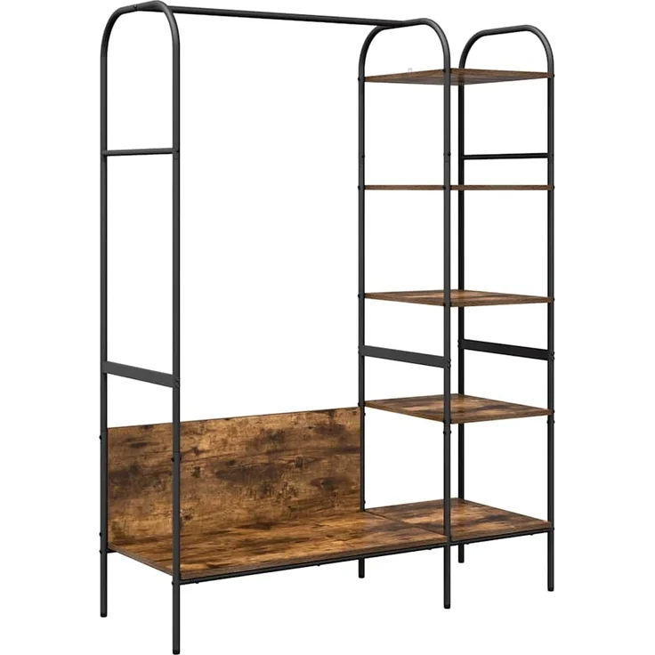 vidaXL Kleiderständer mit Regal Braun Eichen-Optik 120 x 44 x 160 cm 868447 – Bild 1