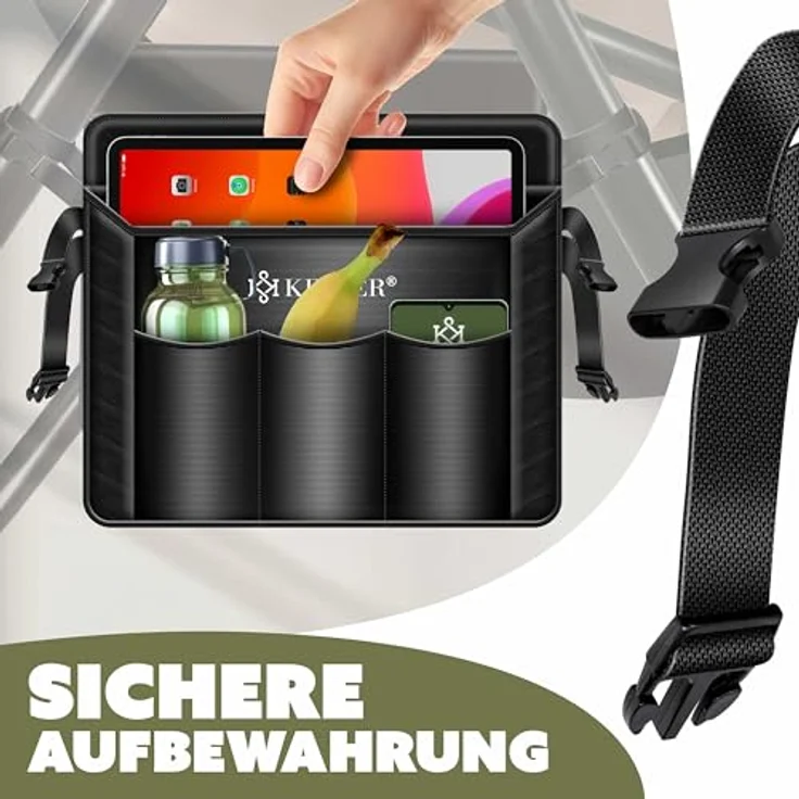 KESSER® Hängesessel mit Gestell BALI Hängeschaukel Hängestuhl bis 150kg für Indoor und Outdoor + Kissen & Seitentasche Hängekorb Stahlgestell & Schaumstoff Sitzpolster ideal für Wohnzimmer & Garten Beige – Bild 8