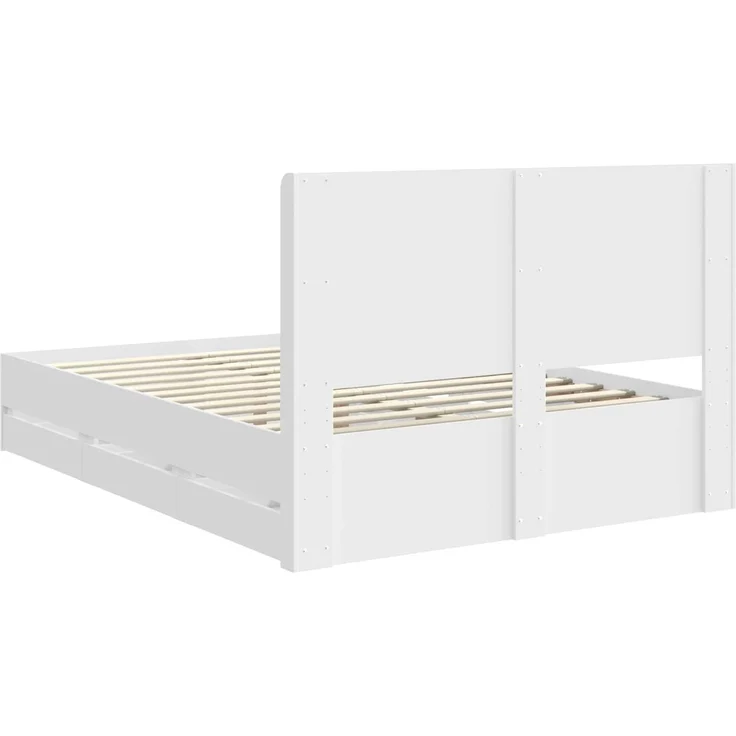 vidaXL Bettgestell mit Stauraum und Kopfteil Weiß 150 x 200 cm 3413935 – Bild 8