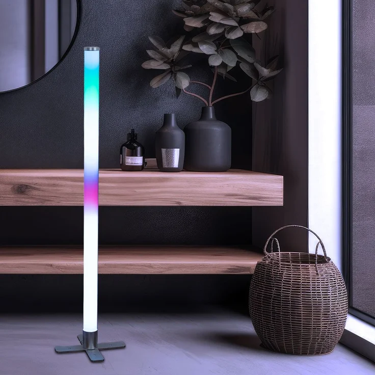 RGB LED Wand-/ Stehleuchte, Fernbedienung, viele Modi, H 103 cm – Bild 4
