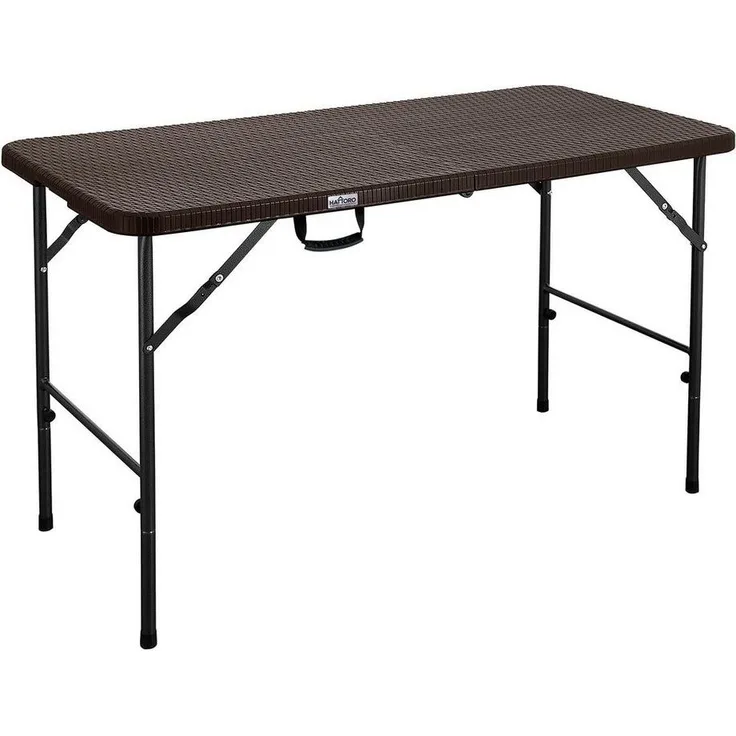 HATTORO Campingtisch, Breite 120 cm, Hart-Polyethylen, Aluminium, Braun