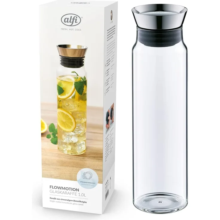 Alfi 2417020100 Karaffe Flowmotion, Borosilikat-Glas Einwandig 1 L