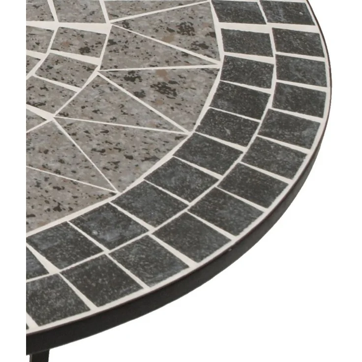 DEGAMO SIENA Wandtisch, Metall + Mosaik, schwarz/grau, 90x45cm halbrund – Bild 4