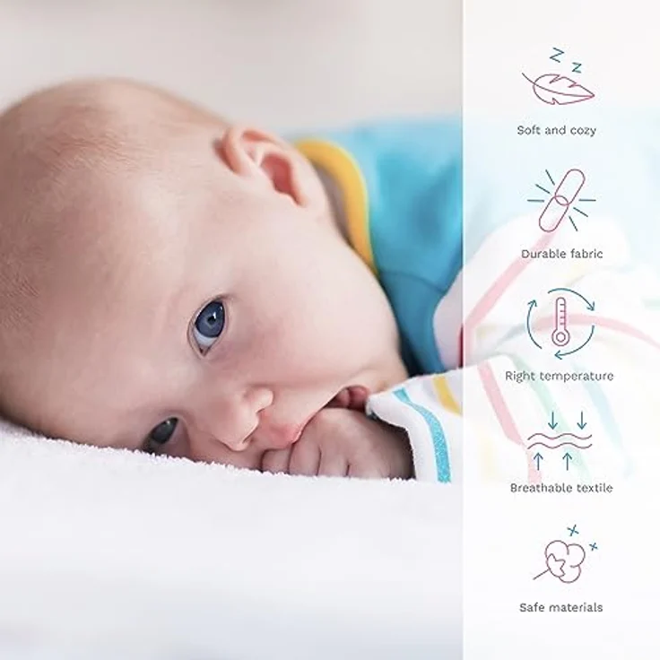 Baby Comfort Wickelauflage Frottee Bezug für 80x50 cm Windelwechsler mit erhöhten Kanten (Grau) – Bild 4