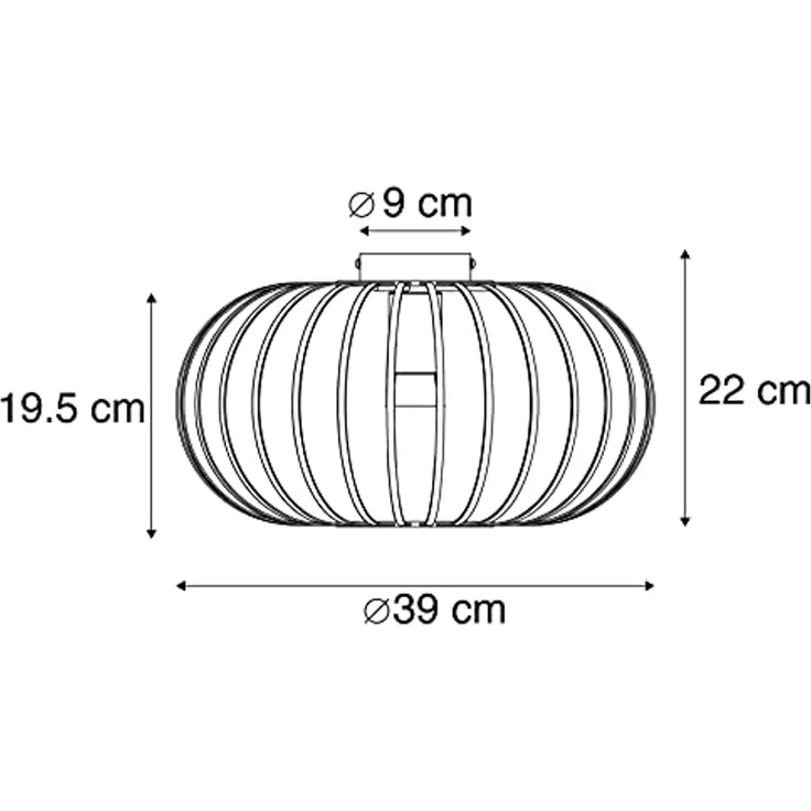 Qazqa Deckenleuchte Johanna, ohne Leuchtmittel, E27, Schwarz, Design, Stahl, 1-flammig – Bild 4