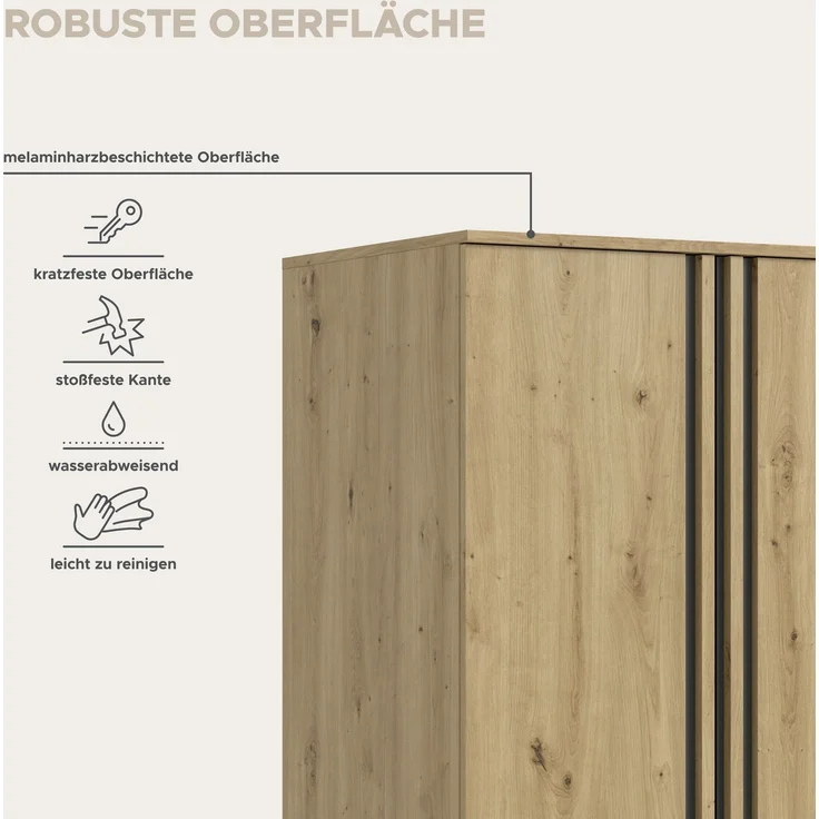 Tofta Kleiderschrank 2-türig in Artisan Eiche Nachbildung – Bild 7