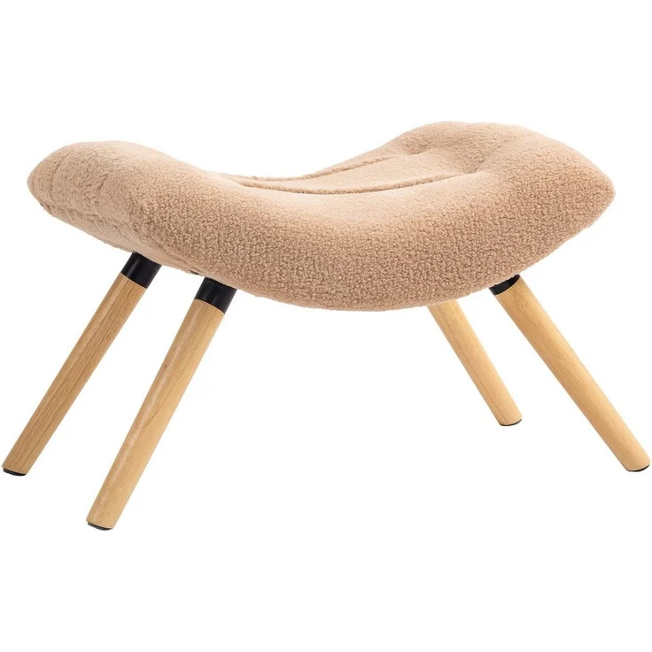 HOMCOM Fußhocker mit Berberfleece-Stoff, bis 120 kg belastbar (Sitzhocker, 1 St, Polsterhocker), für Wohnzimmer, Schlafzimmer, 67 x 45 x 38 cm, Braun – Bild 1