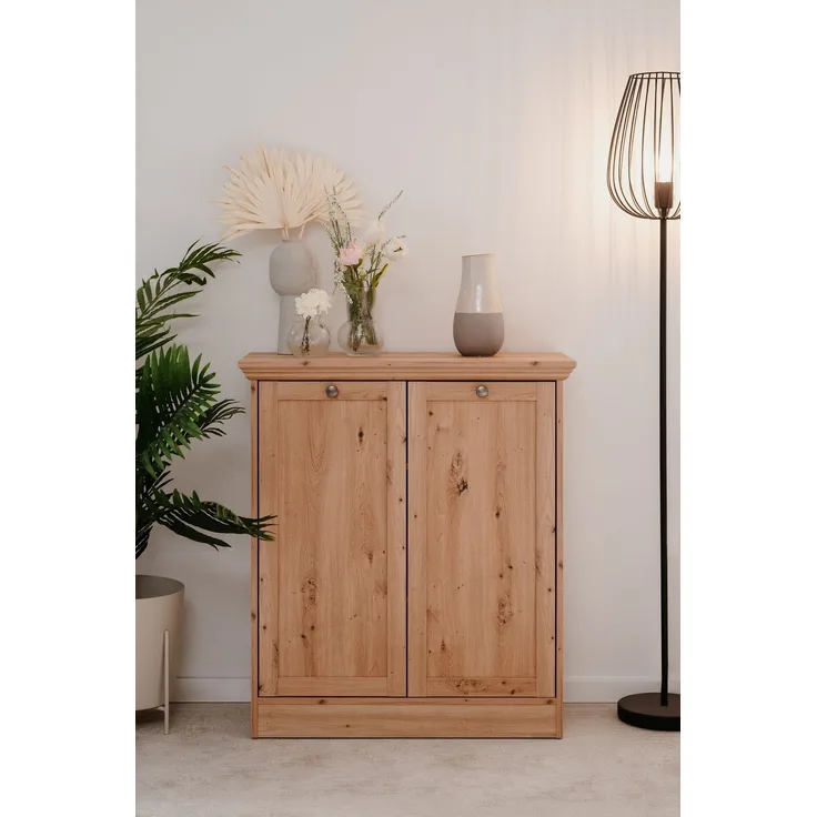 Kommode >Timber< 2 Türen, 2 Böden, Landhaus, in Artisan Eiche Dekor - 80x90x35cm (BxHxT)