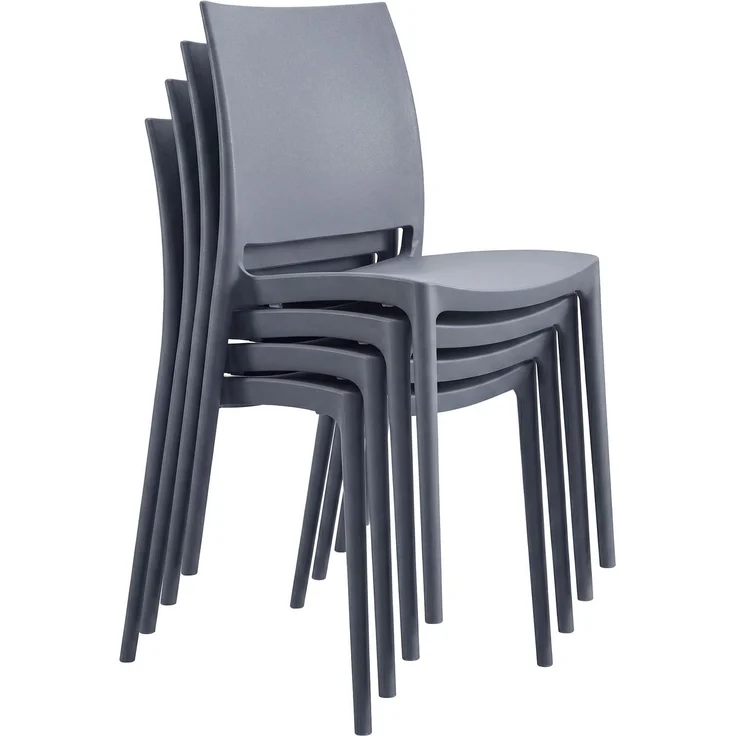 Gartenmöbel-Set GRETA mit 4 Stühlen - 156x156x81cm, Kunststoff, Grau | Balkonset Gartenset Tisch mit Stühlen Bistroset Outdoor – Bild 6