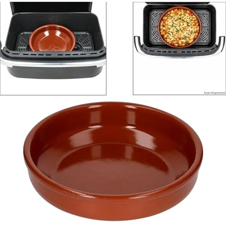 MamboCat Auflaufform MamboCat 6er Set Airfryer Tonschalen rund Ø20cm 700ml Cazuela Tapas, Ton – Bild 4