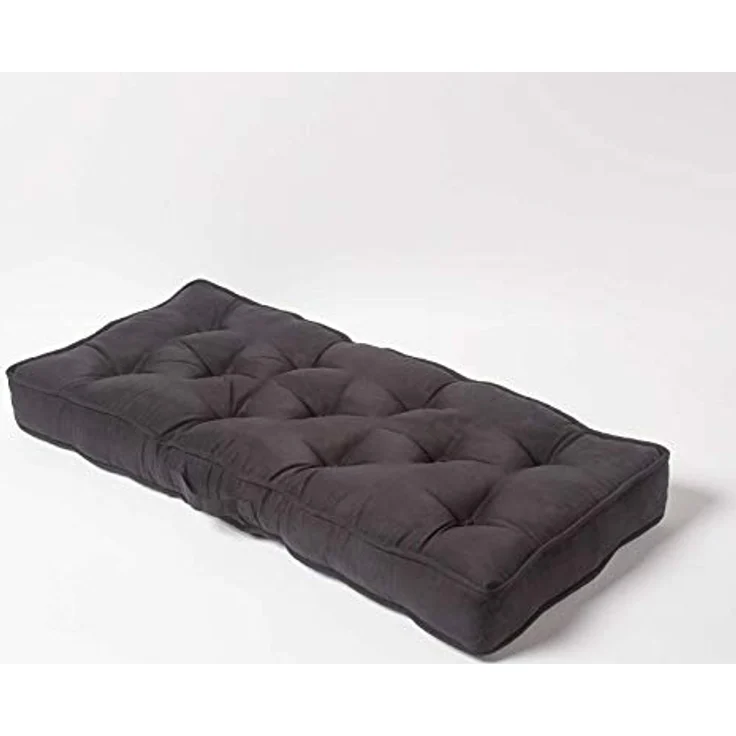 Homescapes Sitzkissen Sofa-Auflage 100x48 cm mit Veloursbezug – dickes Sitzkissen schwarz – Bild 3