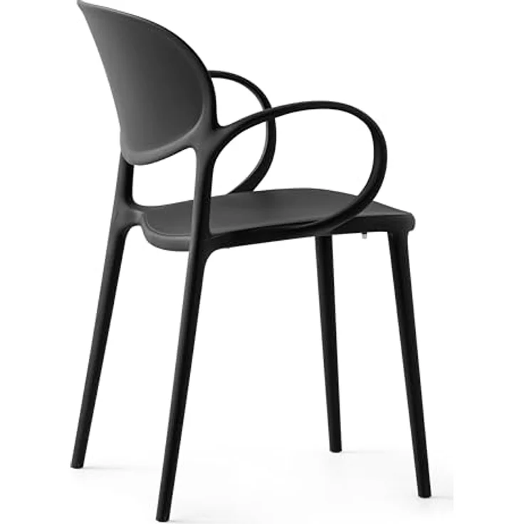 Connubia, 2 Stühle Abby, recyceltes Polypropylen, 100% schwarz matt – Bild 7
