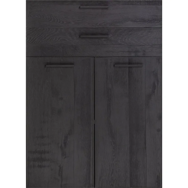 Venda 'DAVID' Front-Set Kombi Zubehör, Holznachbildung schwarz, 74.9 x 104.7 x 1.6 cm, mit 2 Schubladen und 2 Türen