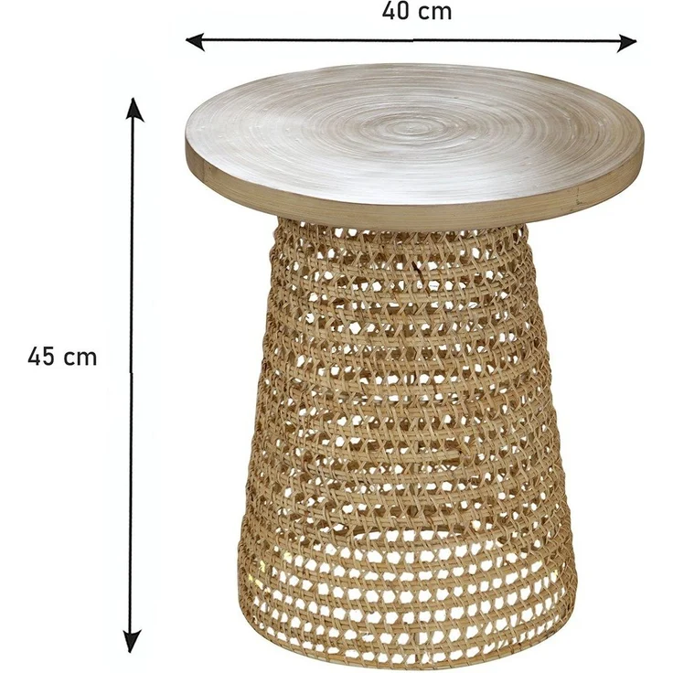 Casâme Sofaecke mit Bambusplatte und Rattan-Fuß - Helles Holz – Bild 5