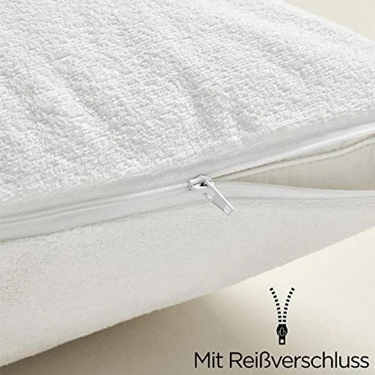 livessa Kissenbezug Kissenbezüge Wasserdichter Kopfkissenbezüge Kissenbezug Kissenschoner, (2 Stück), Kissenschoner mit Reißverschluss – Bild 4