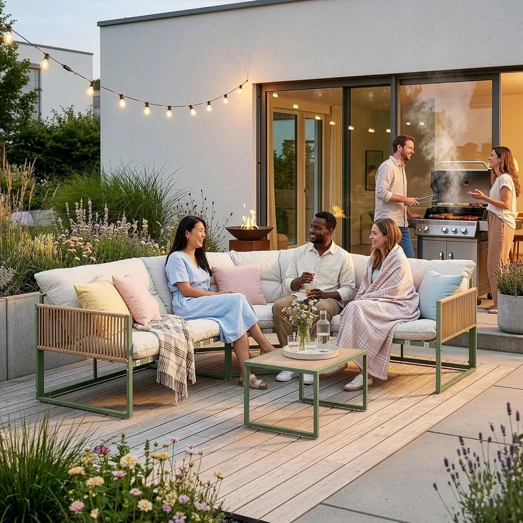 Loungeset Karg Grün/Beige [casa. pro] – Bild 2