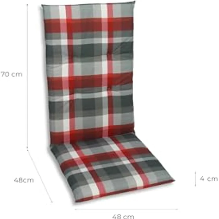 GO-DE Hochlehnerauflage, (Set, 2 St, Set mit 2 Hochlehnerauflagen), Maße ca.: 48 cm x 5 cm x 118 cm – Bild 3