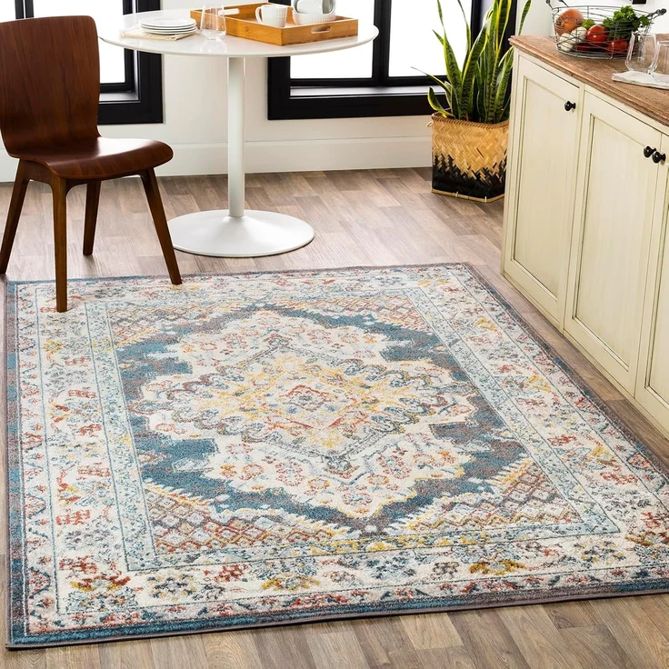 Livabliss Teppich CASABLANCA, rechteckig, Höhe: 12 mm, Vintage Orientteppich, Kurzflor Boho Wohnzimmerteppich, Läufer – Bild 1