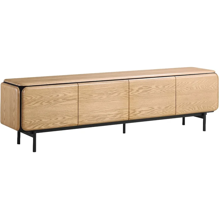 KAWOLA Lowboard AVRIL TV-Board 4 Türen Eiche braun 56 x 40 x 200 cm – Bild 3