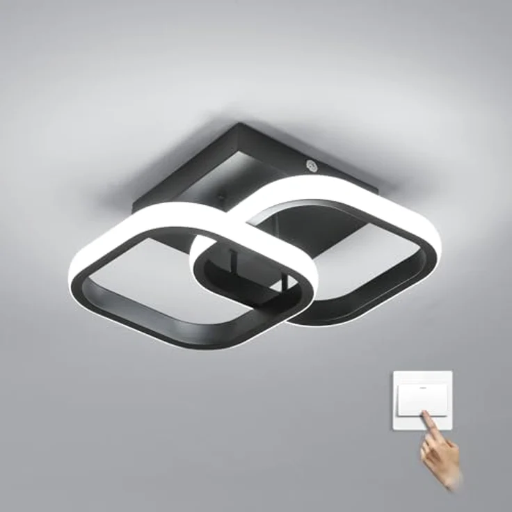 Goeco LED Deckenleuchte Innen 22W 3000K/4500K/6500K, Schwarz – Bild 1