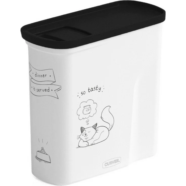 Curver Vorratsdose Futtercontainer Katze Dinner is served, Fassungsvermögen: 2 l / Maße: 20 x 9 x 20 cm – Bild 3