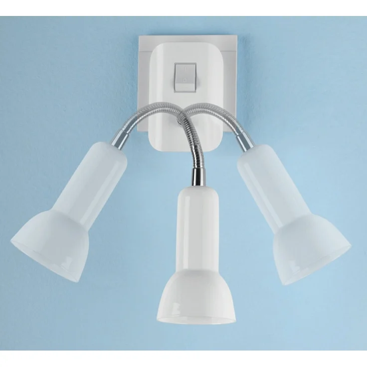 TRANGO LED Steckdosenleuchte, 11-057 LED Steckerleuchte *ANNA* Wandleuchte, Leselampe, Küchenlampe, Nachtlicht in Nickel matt inkl. 1x 5 Watt E14 LED Leuchtmittel 3000K warmweiß, Wandlampe, Küchenlampe, Steckerlampe – Bild 3