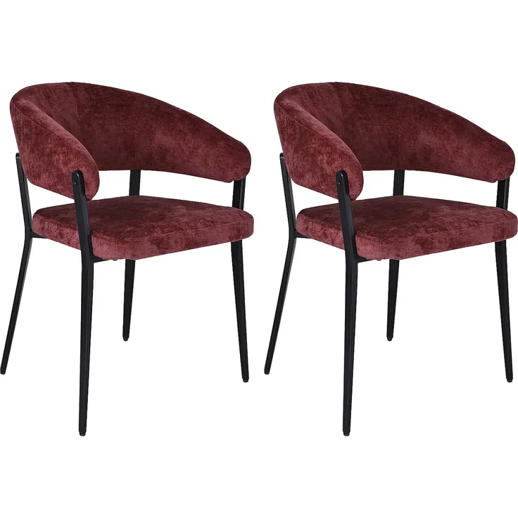 Vente-unique - AVRELA Stuhl Stoff Rot - B 55 cm x H 77 cm x L 56 cm – Bild 2