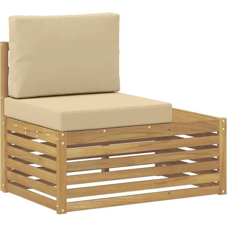 vidaXL Outdoor-Sofagarnitur mit Kissen 4 Stück Weiß Massivholz Akazie 3392468 – Bild 5