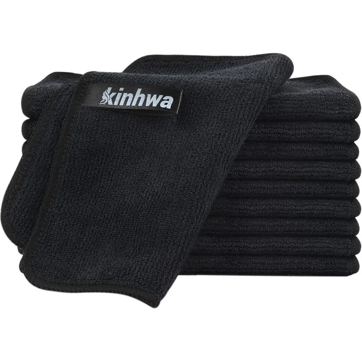 Mikrofasertücher Schwarz 10 Stück 20x20cm Putzlappen Küche Reinigung Fusselfrei