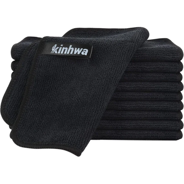 Mikrofasertücher Schwarz 10 Stück 20x20cm Putzlappen Küche Reinigung Fusselfrei – Bild 1