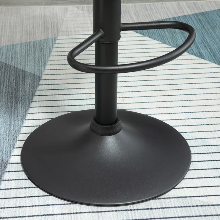 Barhocker 2er-Set Höhenverstellbar Schwarz Bistrohocker mit Fußstütze & Rückenlehne aus Samt & Metall 46x48x83-104cm--Schwarz--51.5x48x83cm--YOUDENOVA – Bild 8