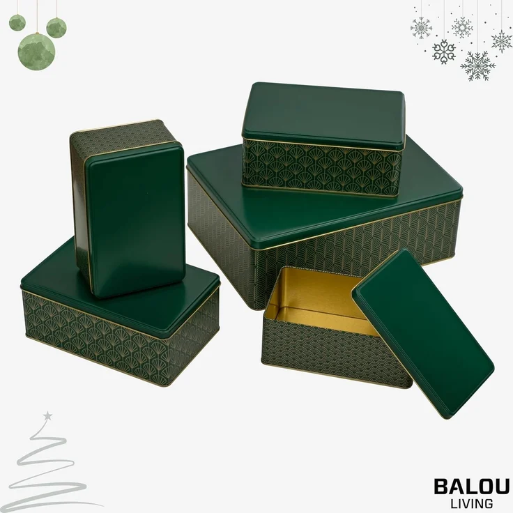 bonsport Keksdose Keksdosen 5er-Set, eckig, Metall, Pattern – Bild 7