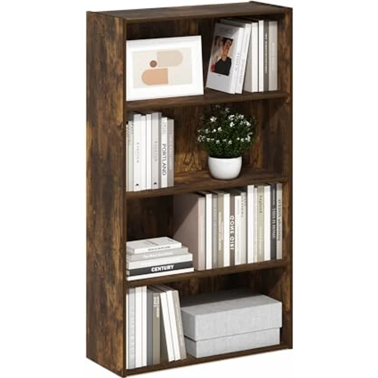 Furinno Pasir 4-stufiges offenes Regal, Bernsteinkiefer – Bild 2