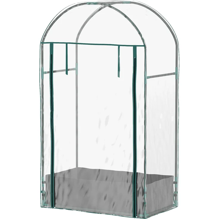 Wohnora-Mini-Gartengewächshaus/Balkongewächshaus mit Pflanzsack und verstärkter Kunststoffabdeckung, aufrollbarer Tür, transparent,H 1520cm x T 890cm x B 500cm – Bild 3