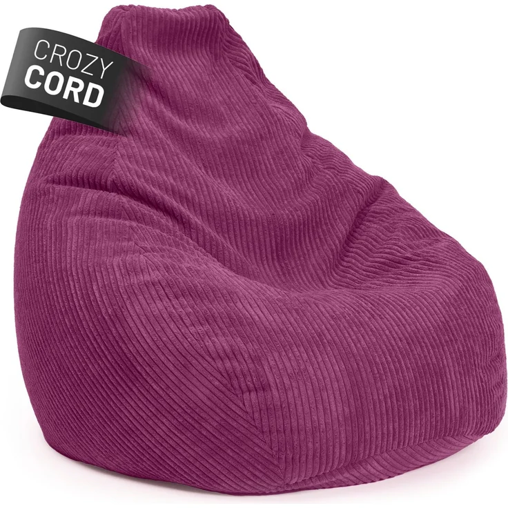 Lumaland Sitzsack Gaming-Sitzsack Cord 350l weinrot, supersofte Füllung EPS-Perlen – Bild 1