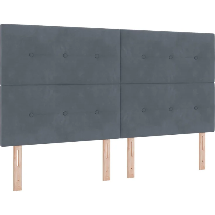 vidaXL Ottoman-Bett mit Matratze und LED Dunkelgrau 180 x 200 cm Samt 3458320 – Bild 5