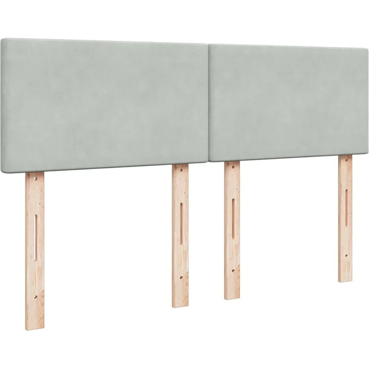 vidaXL Boxspringbett mit Matratze Hellgrau 140x190 cm Samt 3288600 – Bild 10