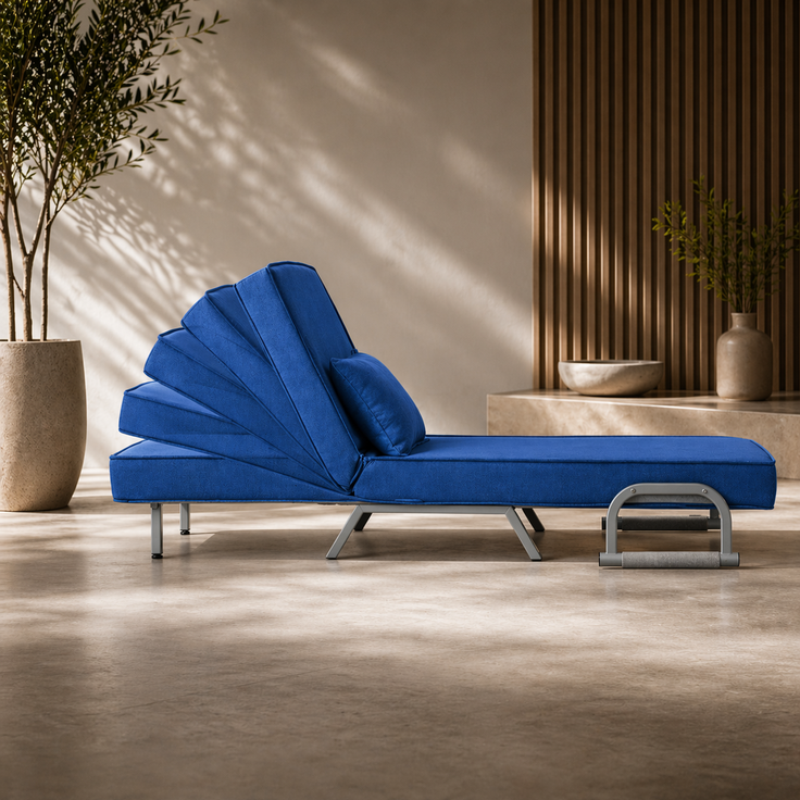 Makika Schlafsessel Schlafsofa Ted klappbar in Blau – Bild 4