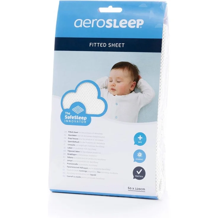 AeroSleep Spannbetttuch, 67x137 cm, Weiß – Bild 3