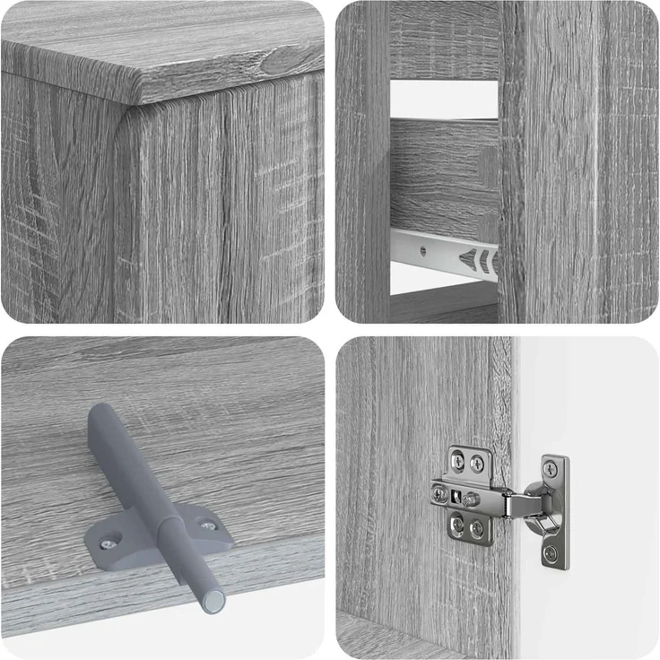 vidaXL 3-teiliges Badezimmer-Schranksystem ZWOLLE 3 stk. Sonoma-Grau 3418005 – Bild 6