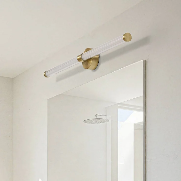 Lucande Wandleuchte Melisa, LED, Glas Gold / Messing Farbwechsel warmweiß / tageslicht IP44, Farbwechsel warmweiß / tageslicht – Bild 3
