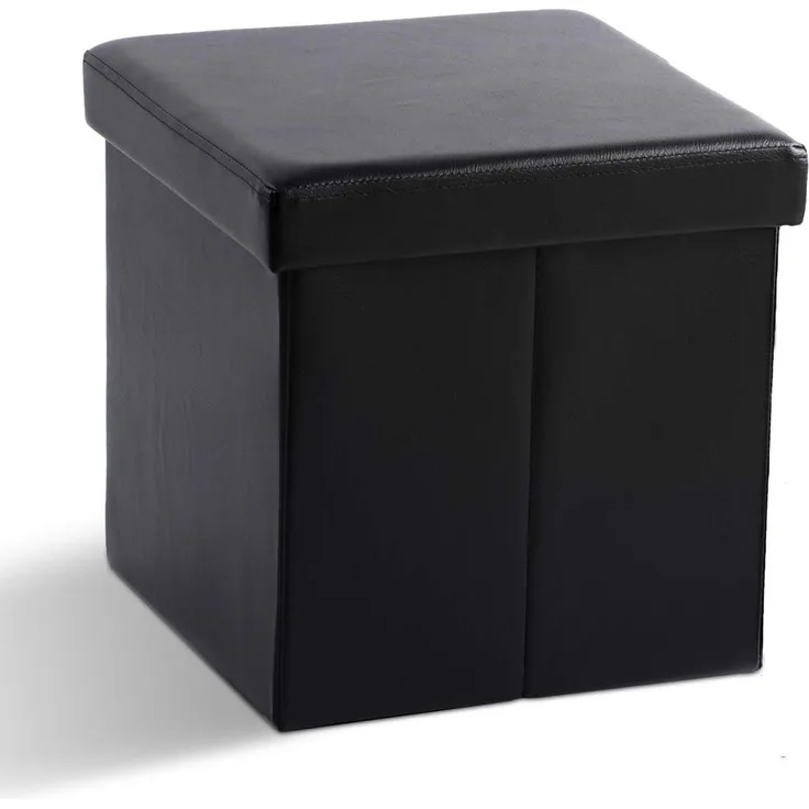 Zedelmaier Sitzbank Sitzbaenk mit Stauraum Sitzhocker Fußbank,Aufbewahrungsbox faltbar (ZD38PVC), Belastbar bis 300 kg, Spielzeugtruhe mit Stauraum, Deckel abnehmbar