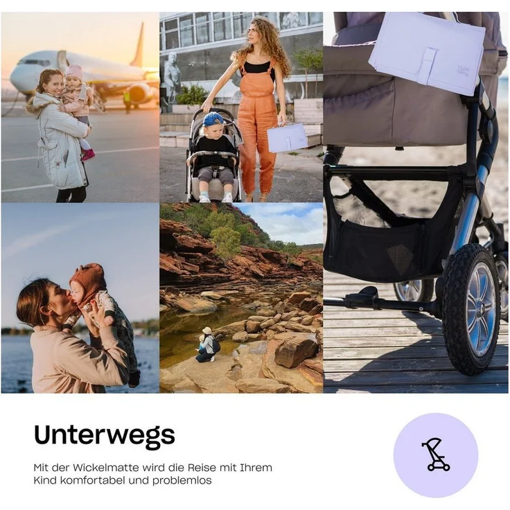 Hylat Baby Wickelauflage Faltbare Wickelunterlage für Unterwegs - Lila – Bild 3