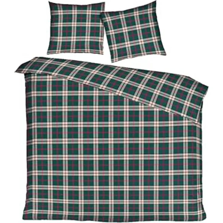 mistral home Bettwäsche 135x200cm, Bristol Classic Winter Kariert, Flanell, 2 teilig, mit klassisch schickem Karo Design