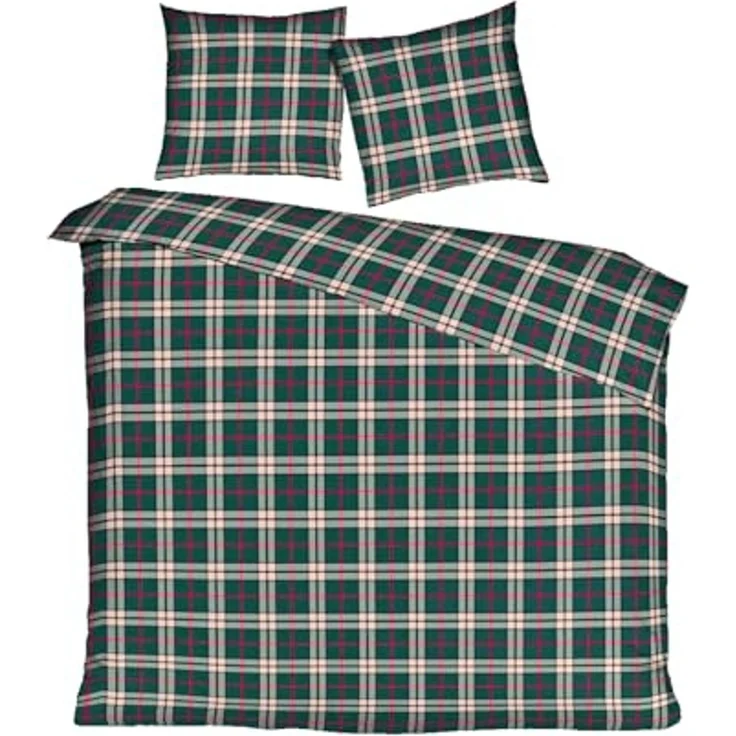 mistral home Bettwäsche 135x200cm, Bristol Classic Winter Kariert, Flanell, 2 teilig, mit klassisch schickem Karo Design – Bild 1